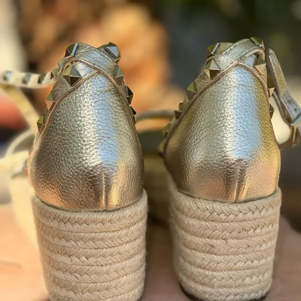 Marc Fisher Shoes Marc Fisher Jazlyn Studded Ankle Strap Espadrille Sandal sz 7
